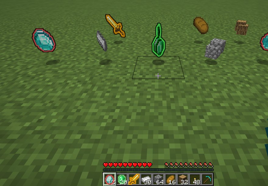 Dropped items glowing in their highlight colors.